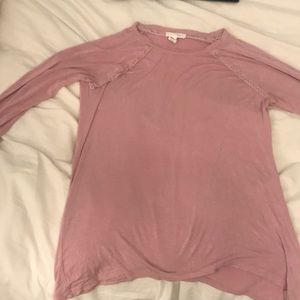 Light pink shark bite long sleeve shirt